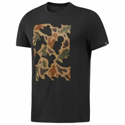 Camisola de Manga Curta Homem Reebok Sportswear Training Camuflagem Preto