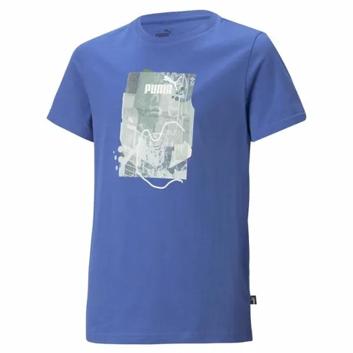 Camisola de Manga Curta Criança Puma Essentials+ Street Art Grap Azul