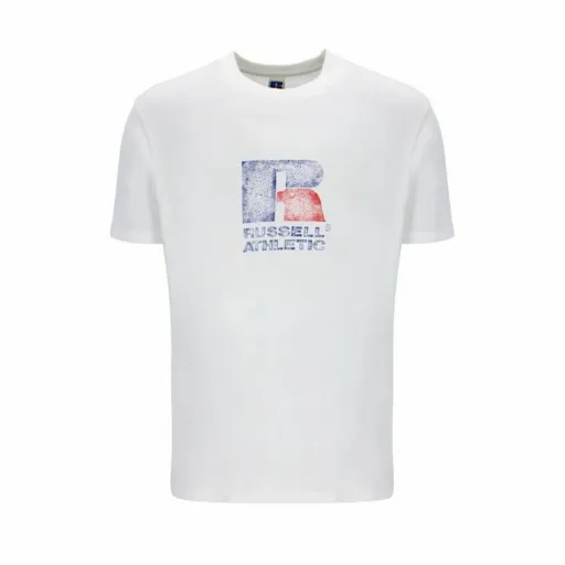 Camisola de Manga Curta Russell Athletic Emt E36201 Branco Homem