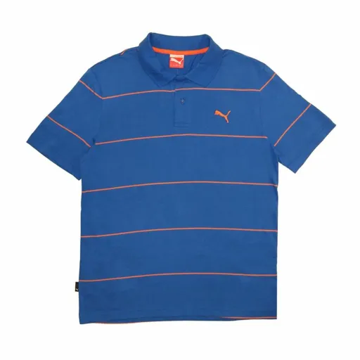 Polo de Manga Curta Homem Puma Jacquard Azul