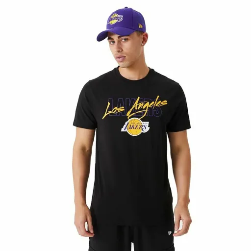 Camisola de Manga Curta Homem New Era Script LA Lakers