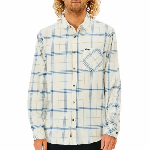 Camisa de Manga Comprida Homem Rip Curl Checked in Flannel Franela Branco