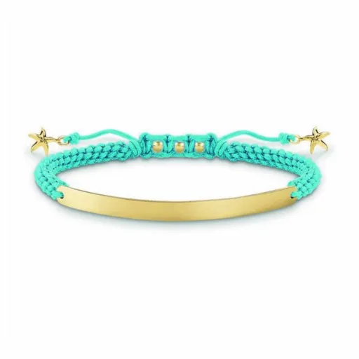 Pulseira Feminino Thomas Sabo LBA0060-848-1 Azul Prata Dourado