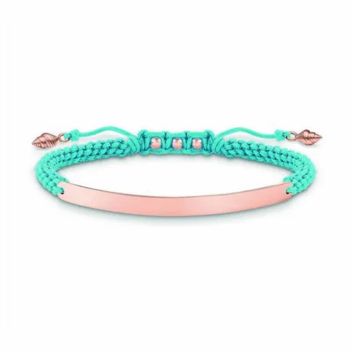 Pulseira Feminino Thomas Sabo LBA0062-597-1 Azul Ouro Rosa Prata