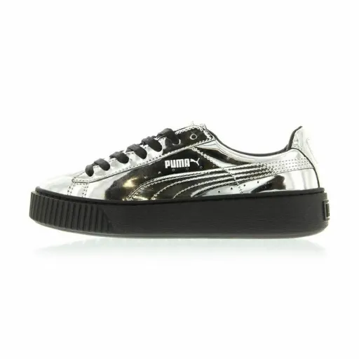 Sapatilhas de Desporto Mulher Puma Basket Platform Metallic  Cinzento Claro