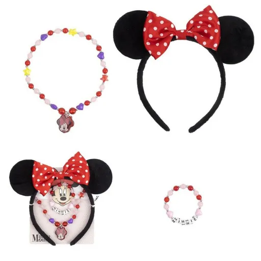 Conjunto de Acessórios Minnie Mouse Multicolor 3 Peças