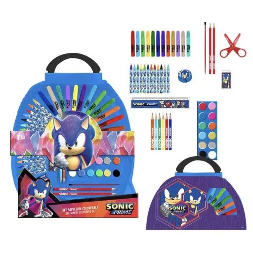 Set de Papelaria Sonic Mala Azul Escuro