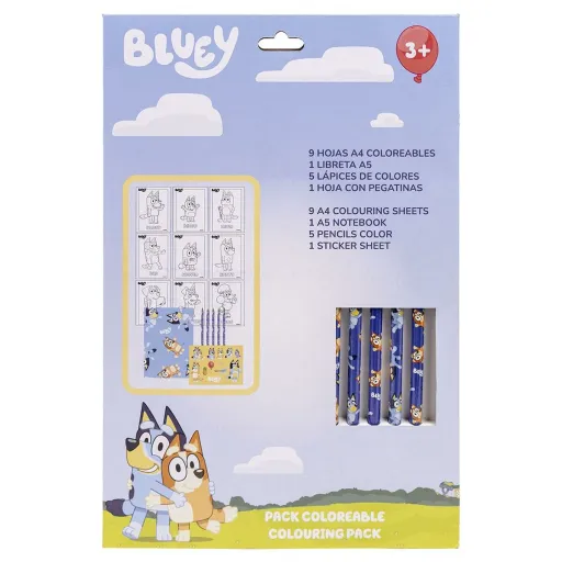 Set de Papelaria Bluey 16 Peças Azul