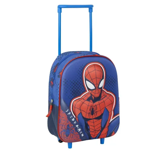 Mochila Escolar com Rodas Spider-Man Azul 25 x 31 x 10 cm