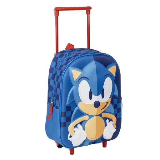 Mochila Escolar com Rodas Sonic Azul 25 x 31 x 10 cm