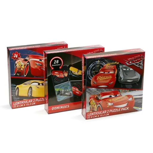 Conjunto Puzzle e Dominó Cars 3 Unidades