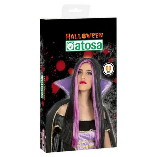 Peruca para Halloween Violeta Fúcsia