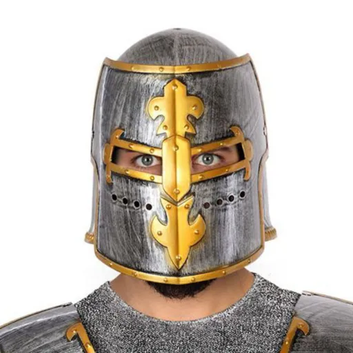 Capacete Medieval Prateado Romano