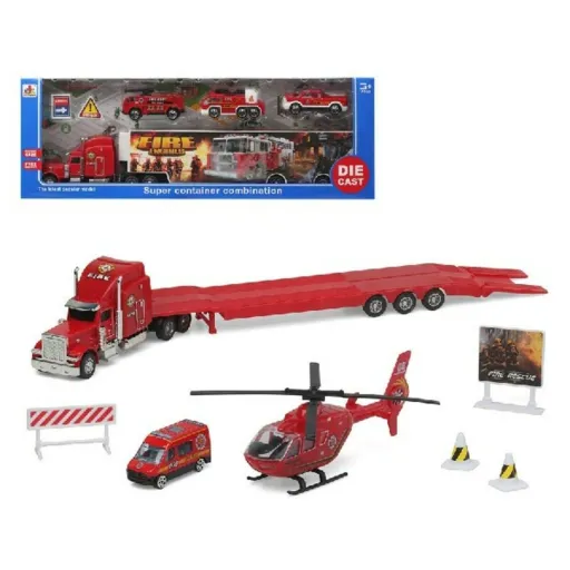 Playset Super Container Fire 39 x 14 cm Camião Porta-Veículos