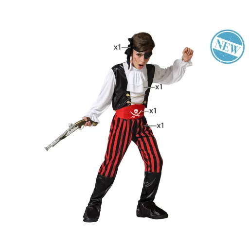 Fantasia para Crianças Multicolor Piratas Pirata 10-12 Anos