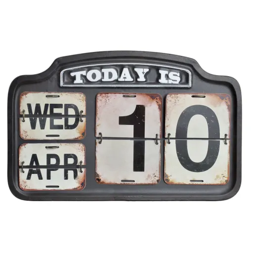 Calendário DKD Home Decor Metal 42 x 3,5 x 27 cm Preto Branco