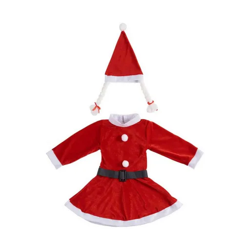 Fantasia para Crianças Mãe Natal 4-6 Anos Vermelho Branco