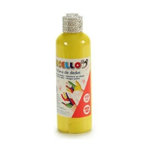 Pintura de Dedos 200 ml Amarelo 12 Unidades