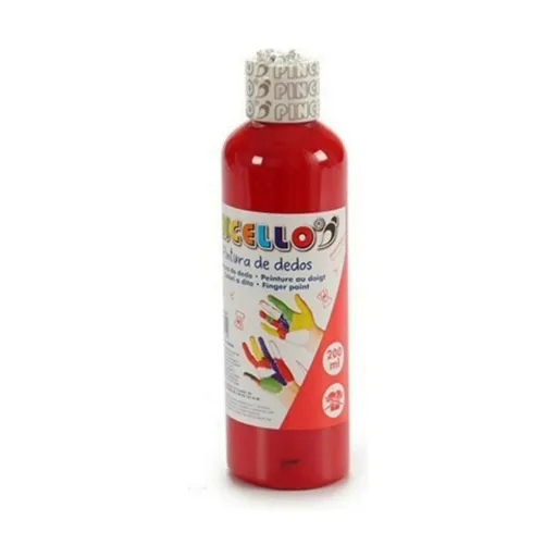 Pintura de Dedos 200 ml Vermelho 12 Unidades