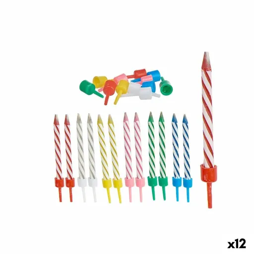 Conjunto de Velas Multicolor Aniversário (12 Unidades)