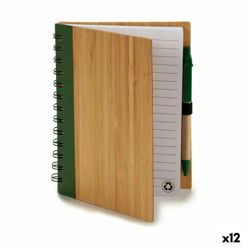 Caderno de Argolas com Caneta 14 x 18 cm Bambu (12 Unidades)