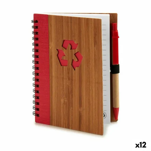 Caderno de Argolas com Caneta Bambu 1 x 16 x 12 cm (12 Unidades)