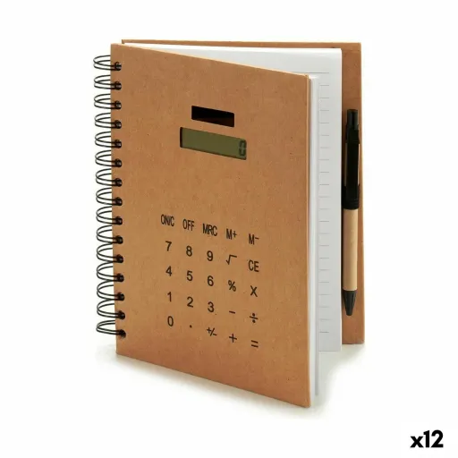 Caderno de Argolas com Caneta Calculadora 2,5 x 21 x 18 cm (12 Unidades)