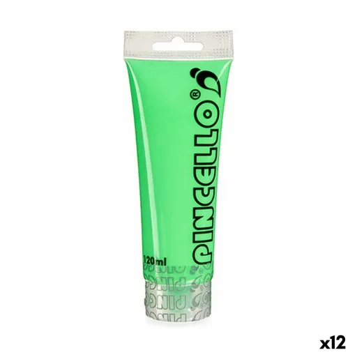 Tinta Acrílica Neon Verde 120 ml (12 Unidades)