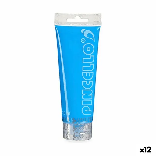 Tinta Acrílica Neon Azul 120 ml (12 Unidades)