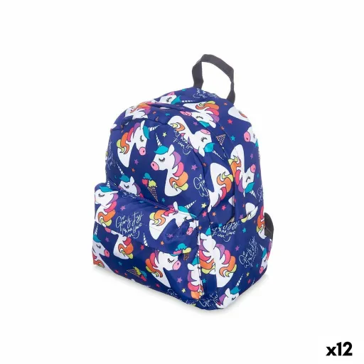 Mochila Escolar Unicórnio Multicolor 28 x 12 x 22 cm (12 Unidades)