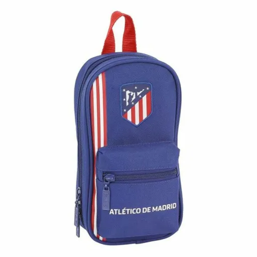 Mochila com Estojo Atlético Madrid In Blue Azul Marinho 12 x 23 x 5 cm (33 Peças)