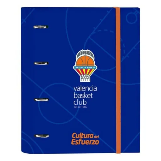 Pasta com Argolas Valencia Basket M666 Azul Laranja (27 x 32 x 3.5 cm)