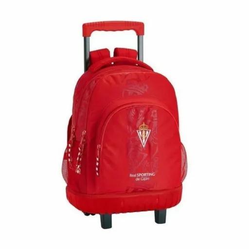 Mochila Escolar com Rodas Compact Real Sporting de Gijón SF-611972-818 Vermelho (32 x 45 x 21 cm)