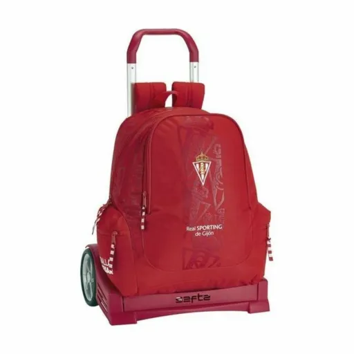 Mochila Escolar com Rodas Evolution Real Sporting de Gijón Vermelho