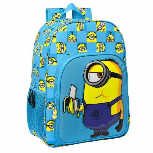 Mochila Escolar Minions Minionstatic Azul 33 x 42 x 14 cm