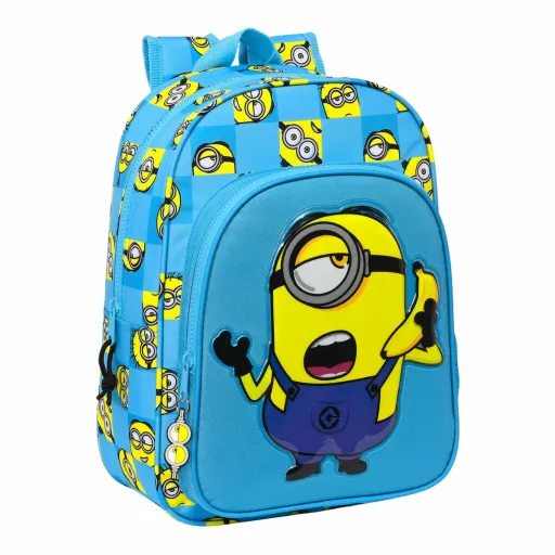 Mochila Escolar Minions Minionstatic Azul 26 x 34 x 11 cm