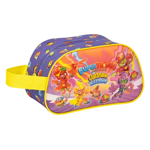 Nécessaire Escolar SuperThings Guardians of Kazoom Amarelo Roxo 26 x 15 x 12 cm