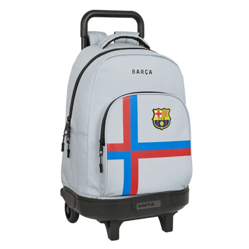 Mochila Escolar com Rodas F.C. Barcelona Cinzento (33 x 45 x 22 cm)