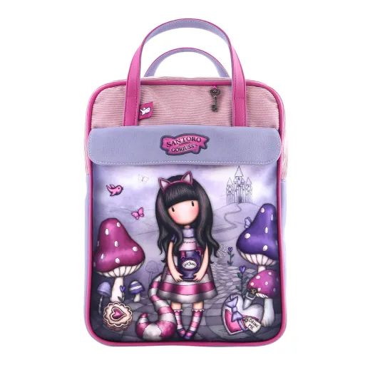 Mochila Gorjuss Cheshire Cat Cor de Rosa Roxo (27 x 10 x 37 cm)