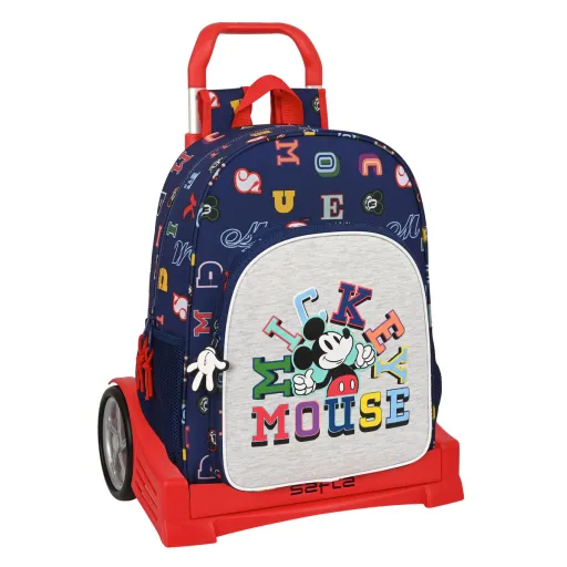 Mochila Escolar com Rodas Mickey Mouse Clubhouse Only One Azul Marinho (33 x 42 x 14 cm)