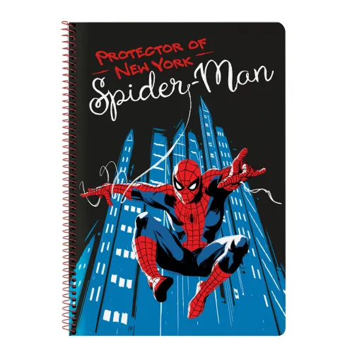 Caderno Spider-Man Hero Preto A4 80 Folhas