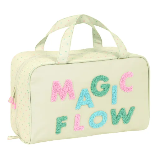 Nécessaire Escolar Glow Lab Magic Flow Bege 31 x 14 x 19 cm