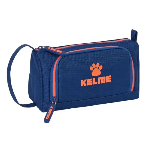 Estojo Escolar com Acessórios Kelme Navy Blue Laranja Azul Marinho 20 x 11 x 8.5 cm (32 Peças)