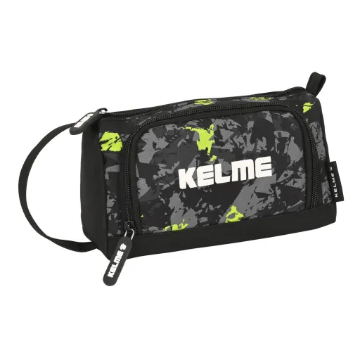 Estojo Escolar com Acessórios Kelme Jungle Preto Cinzento Lima 20 x 11 x 8.5 cm (32 Peças)