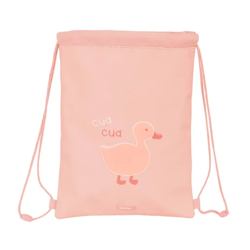 Saco Mochila com Cordas Safta Patito Cor de Rosa