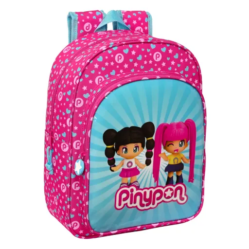 Mochila Escolar Pinypon Azul Cor de Rosa 26 x 34 x 11 cm