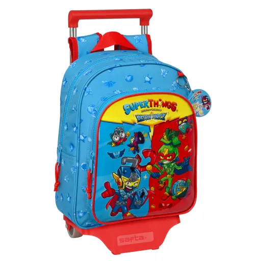 Mochila Escolar com Rodas SuperThings Rescue Force 27 x 33 x 10 cm Azul