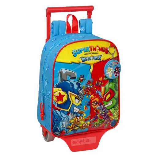 Mochila Escolar com Rodas SuperThings Rescue Force Azul 22 x 27 x 10 cm