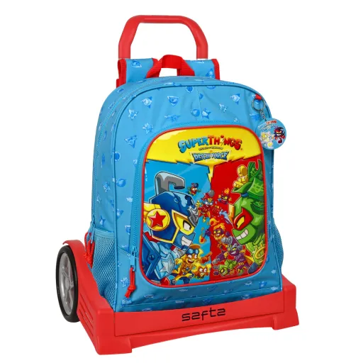 Mochila Escolar com Rodas SuperThings Rescue Force 32 x 42 x 14 cm Azul