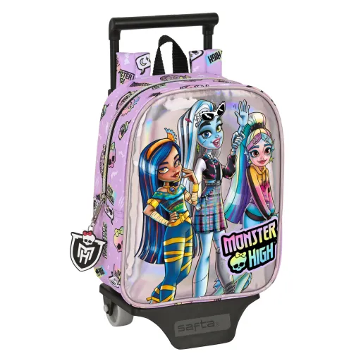 Mochila Escolar com Rodas Monster High Best Boos Lilás 22 x 27 x 10 cm